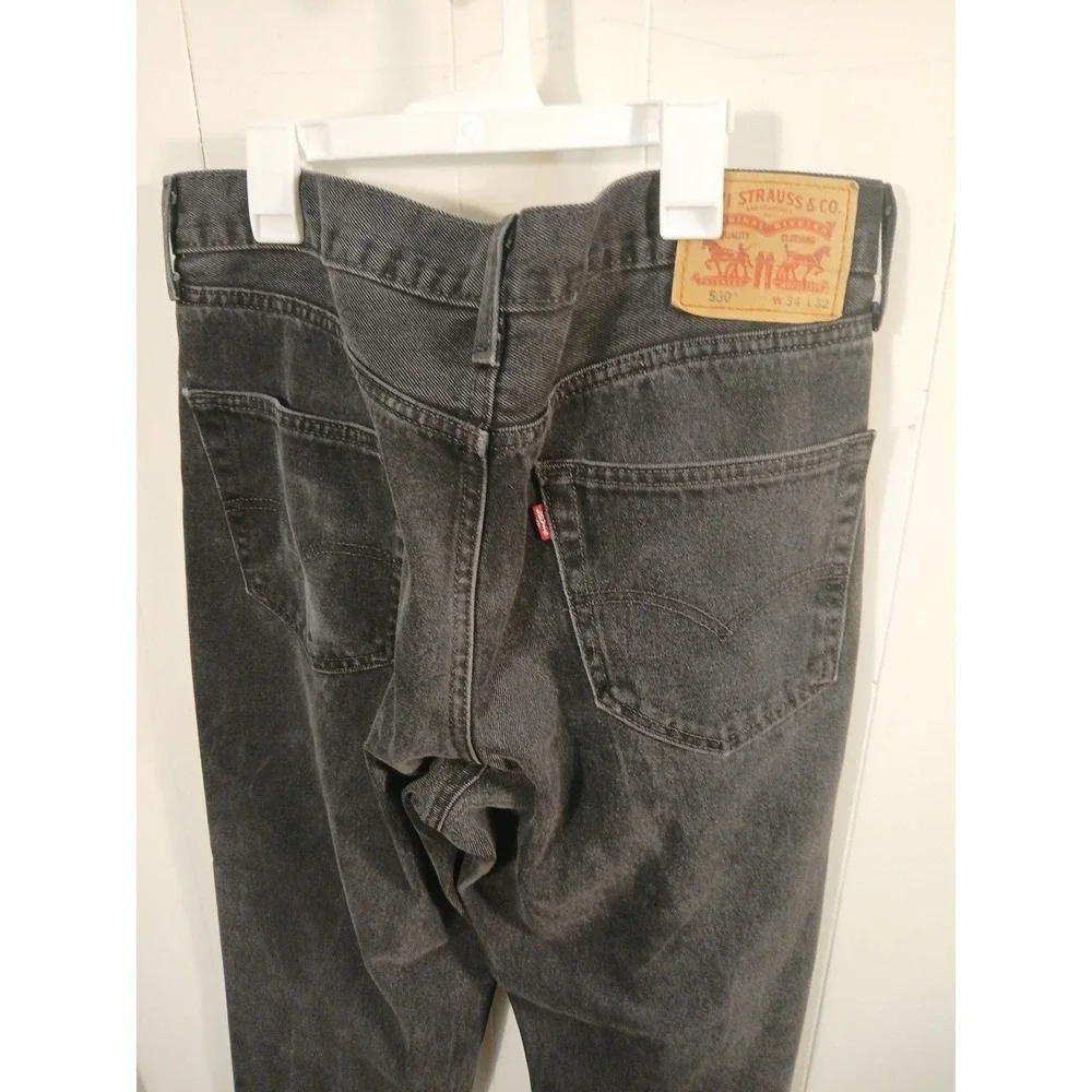 LEVI'S BLACK RED TAB 550 RLAXED FIT 34x32 Fits (34×30 100% COTTON MENS JEANS!!